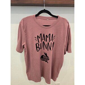 Mama Bunny Graphic Maternity T-Shirt In Dusty Pink